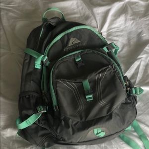 OZARK TRAIL gray and blue multi-pocket back pack